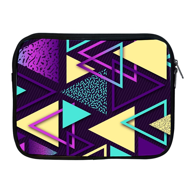 Retrowave Aesthetic vaporwave retro memphis triangle pattern 80s yellow turquoise purple Apple iPad 2/3/4 Zipper Cases