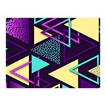 Retrowave Aesthetic vaporwave retro memphis triangle pattern 80s yellow turquoise purple Double Sided Flano Blanket (Mini)  35 x27  Blanket Front