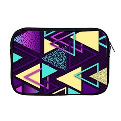 Retrowave Aesthetic Vaporwave Retro Memphis Triangle Pattern 80s Yellow Turquoise Purple Apple Macbook Pro 17  Zipper Case by genx