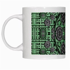 Bamboo Wood And Flowers In The Green White Mugs by pepitasart