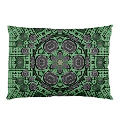 Bamboo Wood And Flowers In The Green Pillow Case (two Sides) by pepitasart