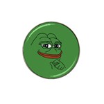 Pepe The Frog Smug face with smile and hand on chin meme Kekistan all over print green Hat Clip Ball Marker (4 pack) Front