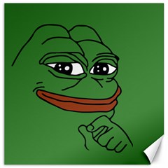 Pepe The Frog Smug Face With Smile And Hand On Chin Meme Kekistan All Over Print Green Canvas 12  X 12  by snek