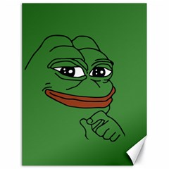 Pepe The Frog Smug Face With Smile And Hand On Chin Meme Kekistan All Over Print Green Canvas 18  X 24  by snek