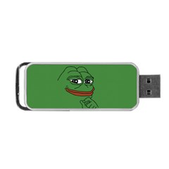 Pepe The Frog Smug Face With Smile And Hand On Chin Meme Kekistan All Over Print Green Portable Usb Flash (one Side) by snek