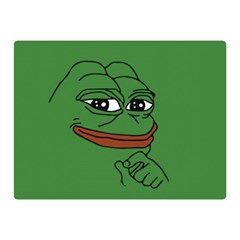 Pepe The Frog Smug Face With Smile And Hand On Chin Meme Kekistan All Over Print Green Double Sided Flano Blanket (mini)  by snek