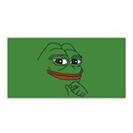 Pepe The Frog Smug face with smile and hand on chin meme Kekistan all over print green Satin Wrap Front