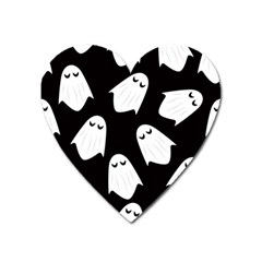 Ghost Halloween Pattern Heart Magnet by Amaryn4rt