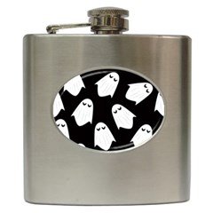 Ghost Halloween Pattern Hip Flask (6 Oz) by Amaryn4rt