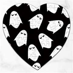 Ghost Halloween Pattern Jigsaw Puzzle (heart) by Amaryn4rt