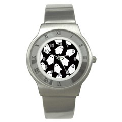 Ghost Halloween Pattern Stainless Steel Watch by Amaryn4rt