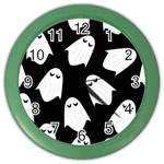 Ghost Halloween Pattern Color Wall Clock Front