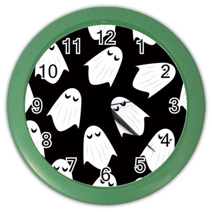 Ghost Halloween Pattern Color Wall Clock