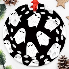 Ghost Halloween Pattern Ornament (round Filigree)