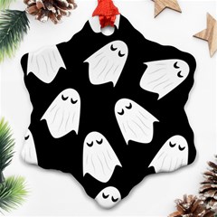 Ghost Halloween Pattern Snowflake Ornament (two Sides) by Amaryn4rt