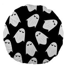 Ghost Halloween Pattern Large 18  Premium Flano Round Cushions by Amaryn4rt