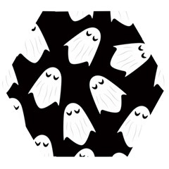 Ghost Halloween Pattern Wooden Puzzle Hexagon