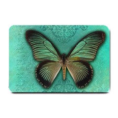 Butterfly Background Vintage Old Grunge Small Doormat  by Amaryn4rt