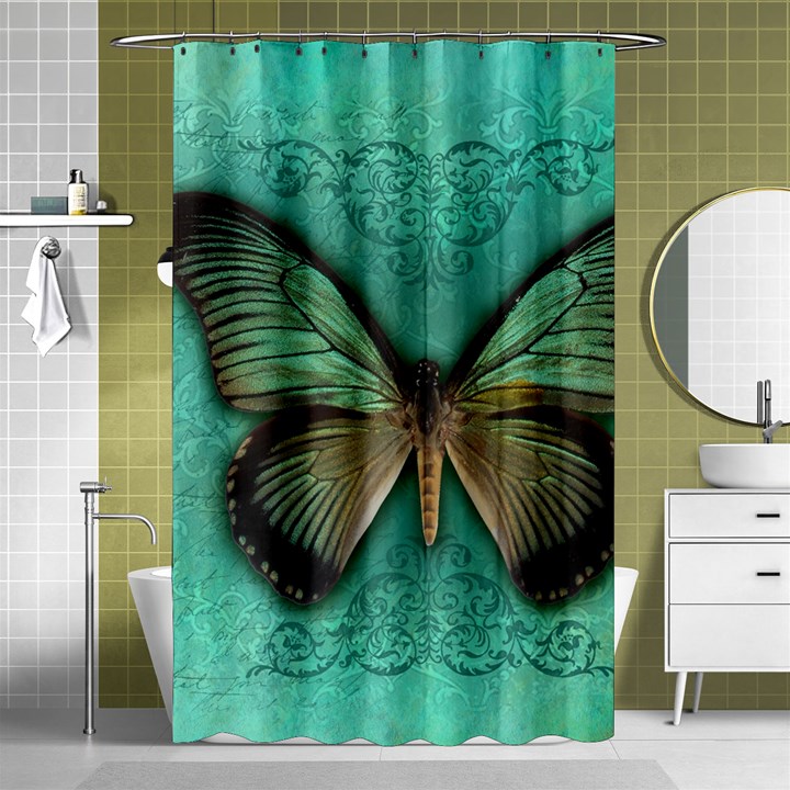 Butterfly Background Vintage Old Grunge Shower Curtain 48  x 72  (Small) 