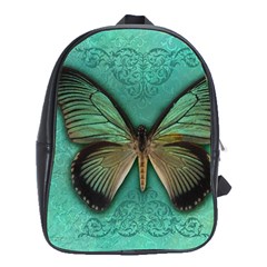 Butterfly Background Vintage Old Grunge School Bag (xl) by Amaryn4rt