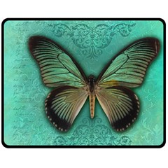 Butterfly Background Vintage Old Grunge Double Sided Fleece Blanket (medium)  by Amaryn4rt