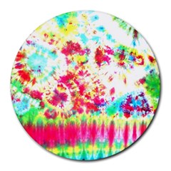 Pattern Decorated Schoolbus Tie Dye Round Mousepads by Amaryn4rt