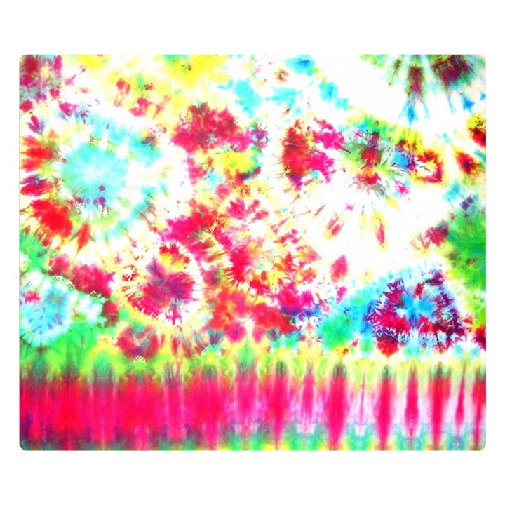 Pattern Decorated Schoolbus Tie Dye Double Sided Flano Blanket (Small) 