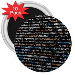 Close Up Code Coding Computer 3  Magnets (10 Pack)  by Amaryn4rt