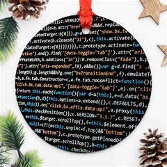 Close Up Code Coding Computer Round Ornament (two Sides) by Amaryn4rt