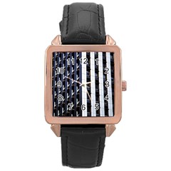 Architecture Building Pattern Rose Gold Leather Watch  by Amaryn4rt