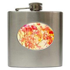 Monotype Art Pattern Leaves Colored Autumn Hip Flask (6 Oz) by Amaryn4rt