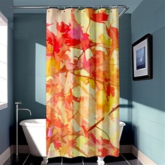 Monotype Art Pattern Leaves Colored Autumn Shower Curtain 36  X 72  (stall)  by Amaryn4rt