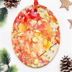 Monotype Art Pattern Leaves Colored Autumn Ornament (oval Filigree)