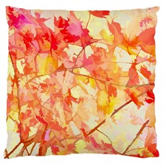 Monotype Art Pattern Leaves Colored Autumn Large Cushion Case (two Sides) by Amaryn4rt