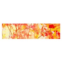 Monotype Art Pattern Leaves Colored Autumn Satin Scarf (oblong) by Amaryn4rt