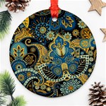 Retro Ethnic Background Pattern Vector Ornament (Round) Front