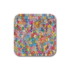 Sakura Cherry Blossom Floral Rubber Square Coaster (4 Pack)  by Amaryn4rt