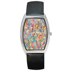 Sakura Cherry Blossom Floral Barrel Style Metal Watch