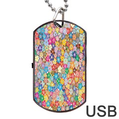 Sakura Cherry Blossom Floral Dog Tag Usb Flash (one Side) by Amaryn4rt