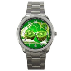 Kiwi Fruit Vitamins Healthy Cut Sport Metal Watch by Amaryn4rt