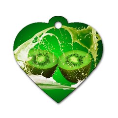 Kiwi Fruit Vitamins Healthy Cut Dog Tag Heart (one Side)