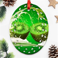 Kiwi Fruit Vitamins Healthy Cut Oval Filigree Ornament (two Sides)