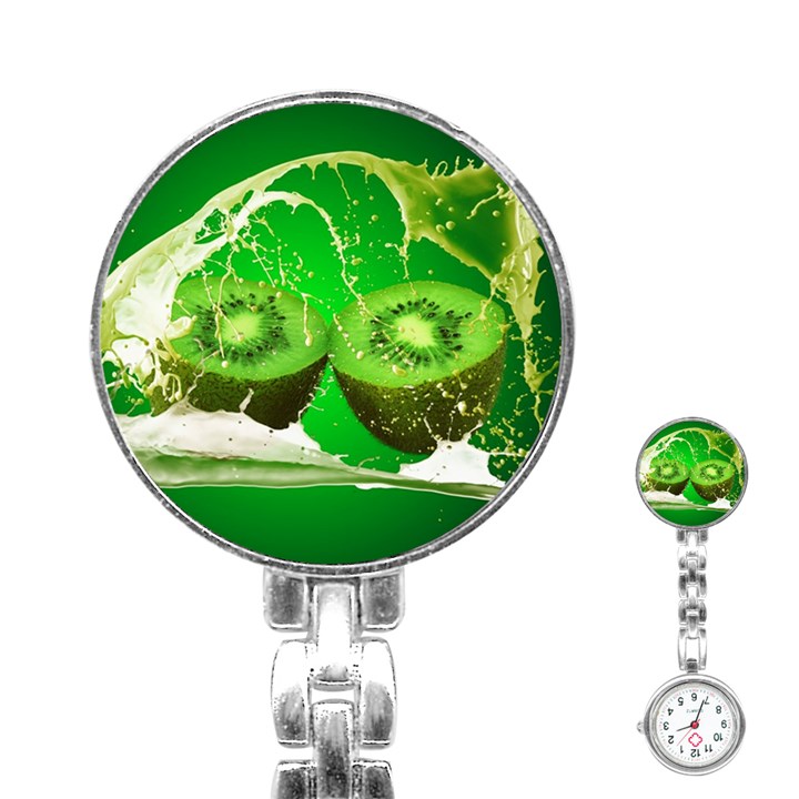 Kiwi Fruit Vitamins Healthy Cut Stainless Steel Nurses Watch