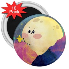 Luna Grande 3  Magnets (10 Pack)  by Mjdaluz