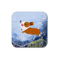 Underwaterdog Rubber Coaster (square)  by Mjdaluz