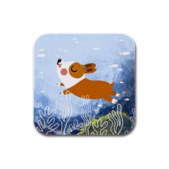 Underwaterdog Rubber Square Coaster (4 Pack)  by Mjdaluz