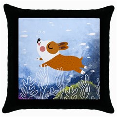 Underwaterdog Throw Pillow Case (black) by Mjdaluz