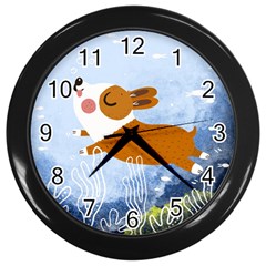 Underwaterdog Wall Clock (black) by Mjdaluz