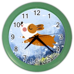 Underwaterdog Color Wall Clock by Mjdaluz