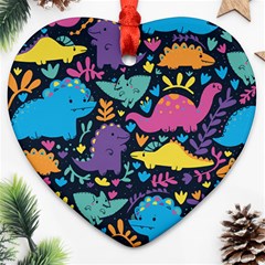 Dino Cute Heart Ornament (two Sides) by Mjdaluz